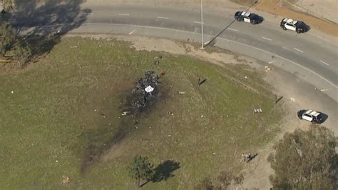 Pilot Killed When Small Plane Crashes Erupts In Flames Near 14 Freeway