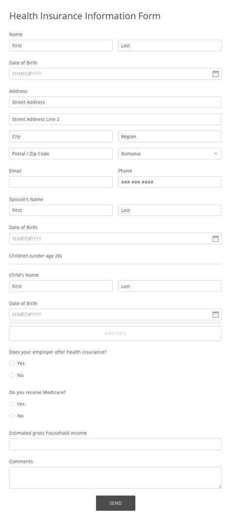 Insurance Form Templates For Online Use 123 Form Builder