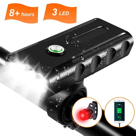 Bicycle Light Front And Back Set High Performance Super Bright Led