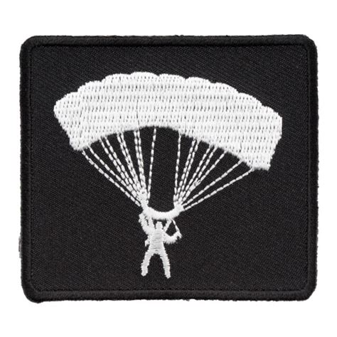Black And White Parachutist Silhouette Patch Military Patches Ebay