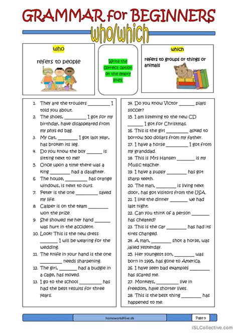 Grammar For Beginners Whowhich Gen English Esl Worksheets Pdf And Doc