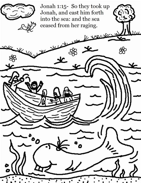 Jonah And The Whale Bible Story Coloring Pages Coloring Home