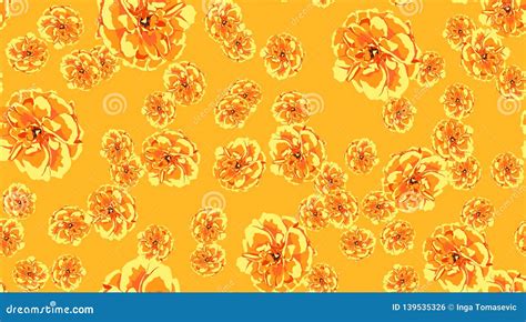 Orange Floral Seamless Pattern Stock Vector Illustration Of Elegant