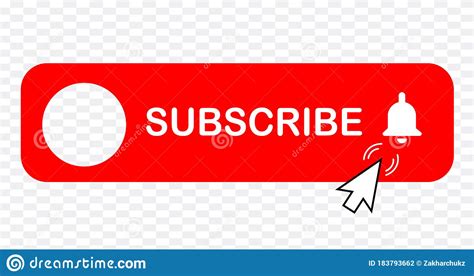 Subscribe Button Red Color With Handon Transparent Background You