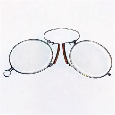 New Pince Nez Cork And Steel Spectacle Glasses 200 Antique Collectible