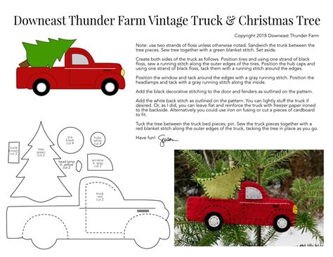 Nordic gnome buffalo plaid holiday 2018 very scandinavian color palate with modern black and gray. Vintage Red Truck with Christmas Tree | Downeast Thunder Farm
