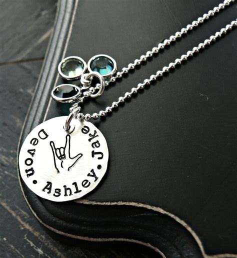 Sterling Silver Sign Language Necklace I Love You Sign Etsy