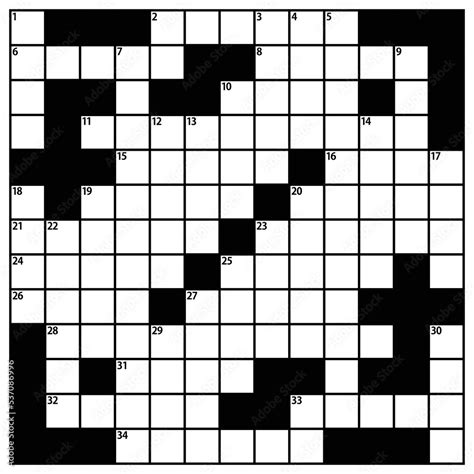 Square Crossword Puzzle Vector Illustration American Style Crossword