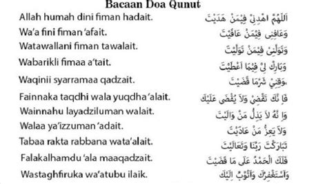 Doa qunut ialah sebuah do'a yang sudah umum dibaca pada saat i'tidal pada rakaat kedua waktu sholat subuh. Bacaan Doa Qunut di Malam-malam Terakhir Ramadhan 1441 ...