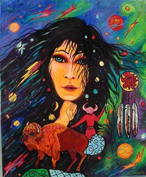 Original Acrylic Painting Mystic Woman By Kills Thunder