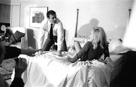 Sean Connery And Shirley Eaton Rehearse A Scene From Goldfinger