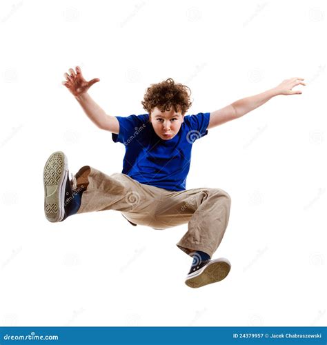 Young Boy Jumping Stock Image Image Of Caucasian Playful 24379957