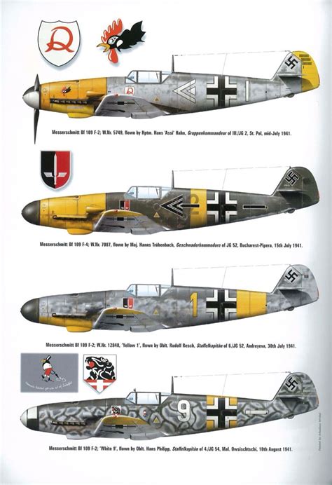 1935 1945 Messerschmitt Bf 109 Luftwaffe Haf Anp Rraf Fighter