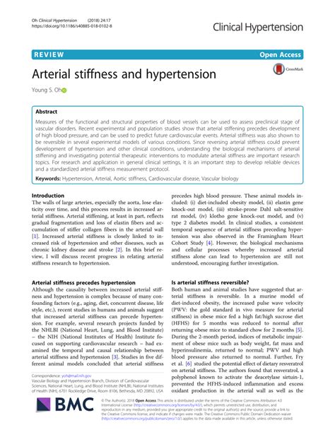 Pdf Arterial Stiffness And Hypertension