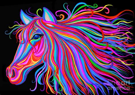 Rainbow Horse Painting By Nick Gustafson Pixels