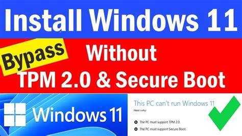 How To Install Windows 11 Without Tpm 2 0 Or Secure Boot No Data Loss Youtube