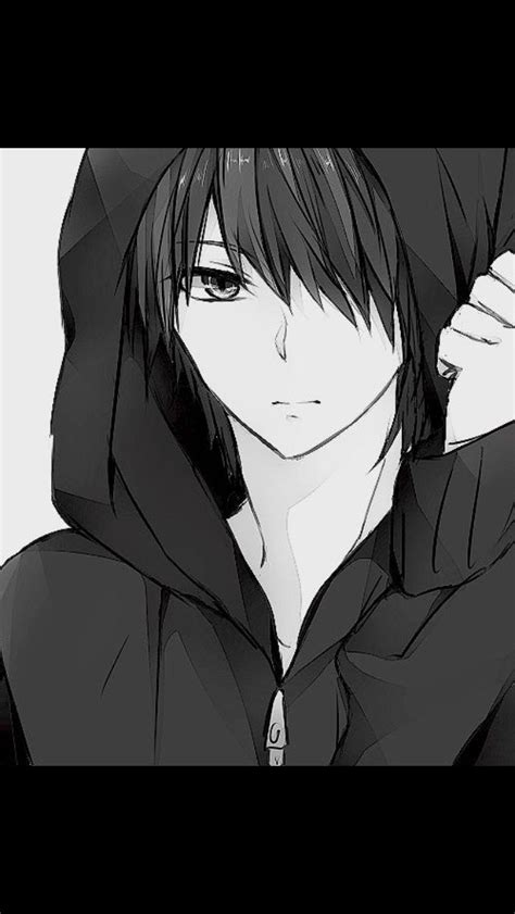 Black Hoodie Anime Boy And There Are Some Erase Marks You Can Still See
