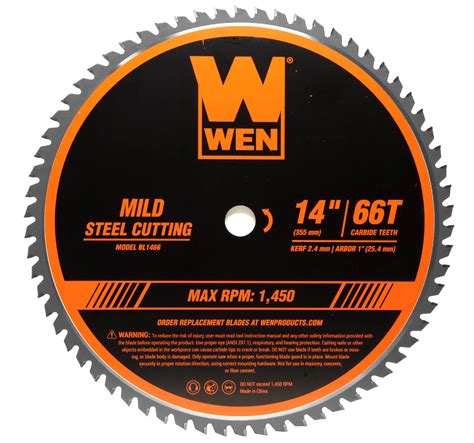 Wen 14 Inch 66 Tooth Carbide Tipped Professional Metal Saw Blade For