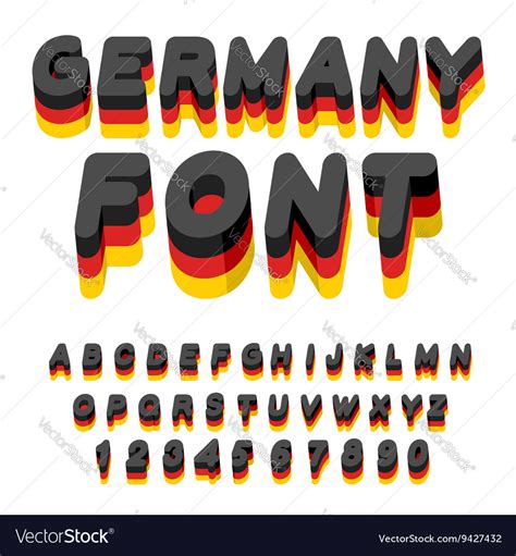 Germany Font German Flag On Letters National Vector Image