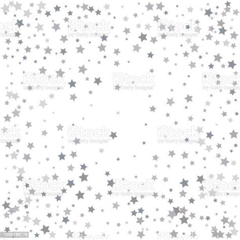 Silver Glitter Falling Stars Silver Sparkle Star On White Background
