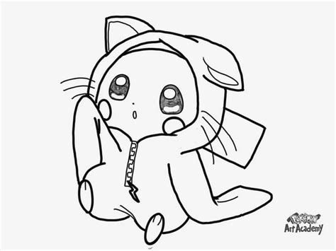 Kawaii Baby Pokemon Anime Pikachu Coloring Pages To Print And Color In