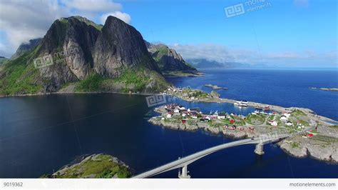 Bridge To Village Hamnoya On Lofoten Islands Norway Stock Video