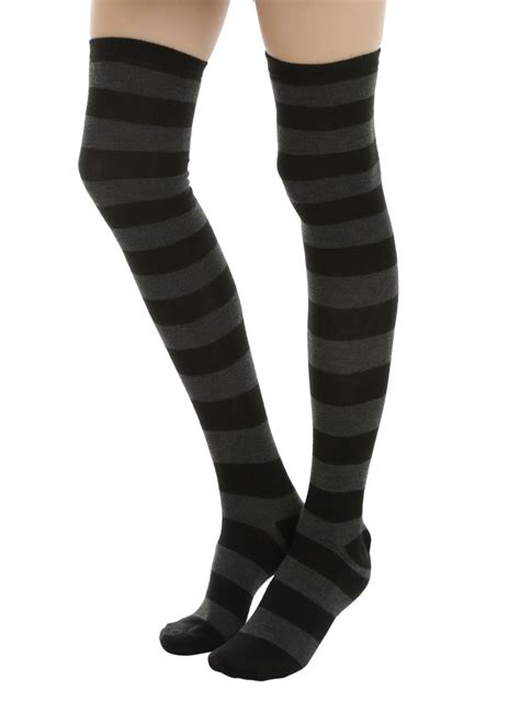 Pinterest Over The Knee Socks Striped Thigh High Socks Black Stripes