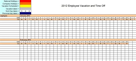 Excel Time Off Calendar Graphics Calendar Template 2021
