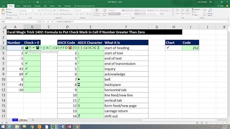 In your file, place the cursor where you want to insert the symbol. Excel Magic Trick 1402: Formula to Put Check Mark In Cell ...