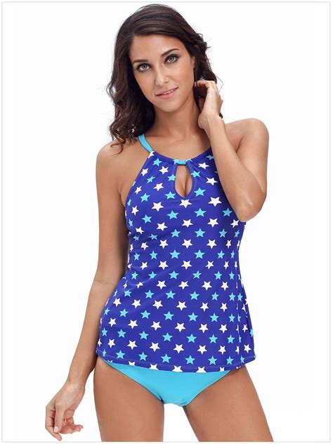 Women Tankini Top And Bikini Bottom 2 Pieces Sets Swim Suit Summer