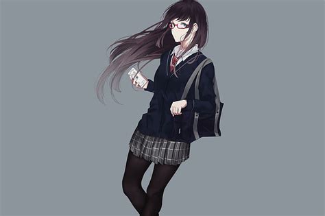 Azt Akarom Elit Örökös Anime Girl Black School Uniform Csúszik Kor Kényszer