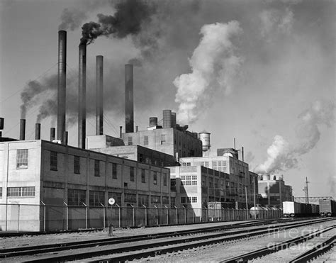 Smokestacks At A Factory C1940s Photograph By H Armstrong Roberts