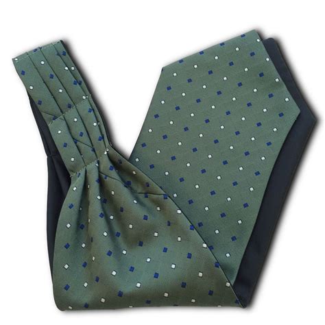 Mens Green Under Shirt Cravat Tie Royal Ascot Blue And White Diamond