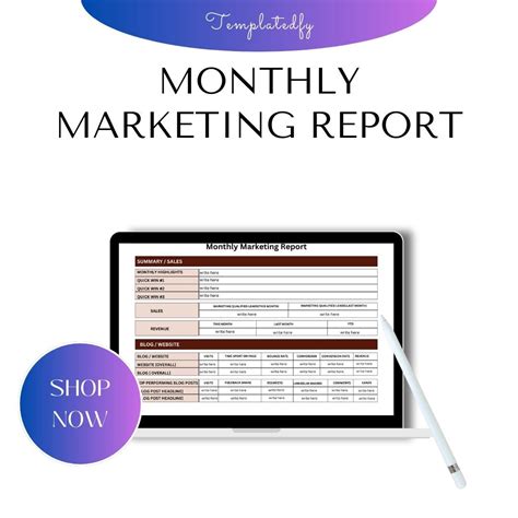 Monthly Marketing Report Template Printable In Pdf And Word Template1minute