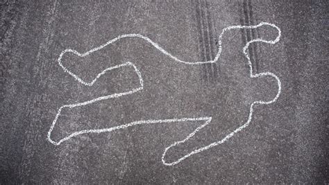 Chalk Outline At A Crime Scene Stock Footage Video 2771501 Shutterstock