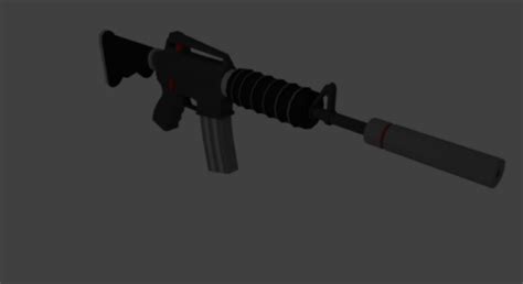 Low Poly M4 A1 With Silencer 3d Model Blend 123free3dmodels