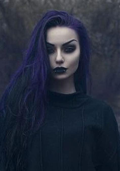 Pin By Aurora On Charmr S Goth Beauties Dark Purple Hair Goth Hair