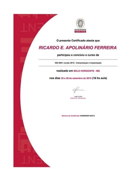 Lead Assessor Iso 9001 Certificate
