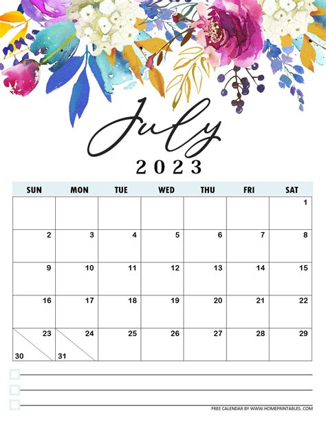 July 2023 Calendar Free Printable July Calendar Calendar Pages Modern