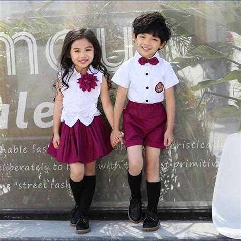 2017 New Kids School Uniform Dress Set Children Boy Sets Shirt Girls