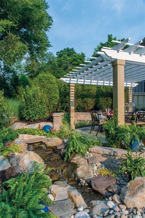 Pondless Waterfall And Pergola By Gasper Pergola Pond Water Features
