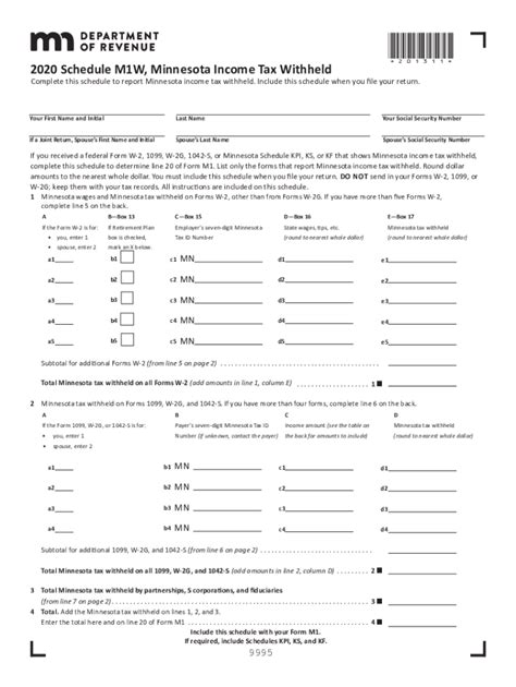 2020 Mn Tax Fill Out And Sign Online Dochub