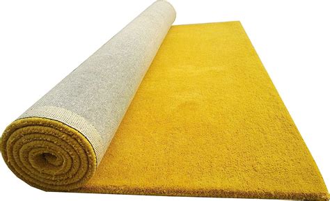 Buy Pc Carpet Handmade Tufted Plain Woolen Carpet Yellow 8 X 10 Feet
