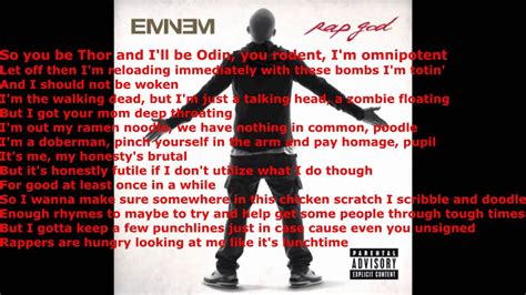 Eminem Rap God Lyrics Hd Youtube