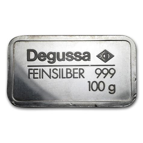 Buy 100 Gram Silver Bar Degussa Pressed Apmex