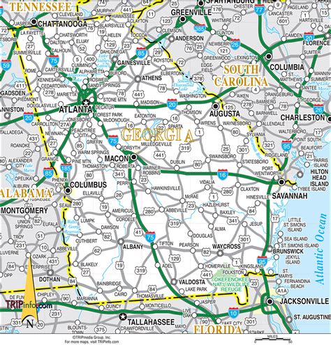 Georgia Road Map Georgia Highway Map Georgia Map Map