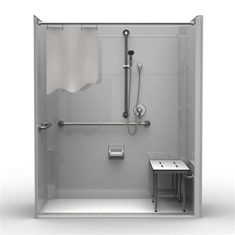 Ada Roll In Shower One Piece 65x42 Smooth Wall Look