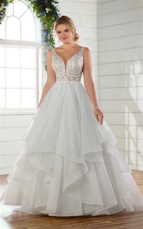 Buy Lace And Glitter Wedding Dress In Stock