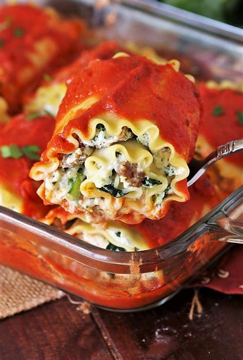 Spinach Lasagna Roll Ups With Sausage The Kitchen Is My Playground
