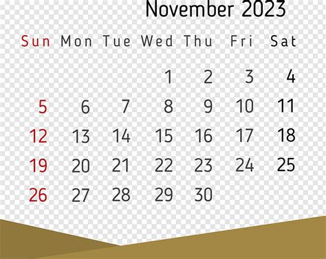 Gambar Kalender November 2023 Dengan Ornamen Emas Png Download Gratis